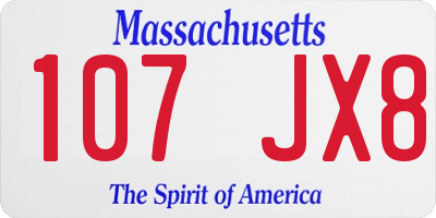MA license plate 107JX8