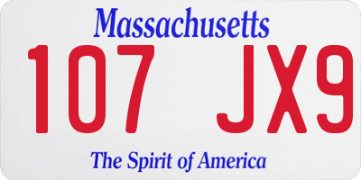 MA license plate 107JX9