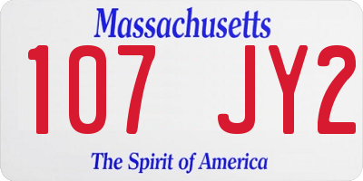 MA license plate 107JY2
