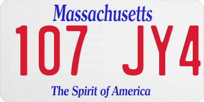MA license plate 107JY4