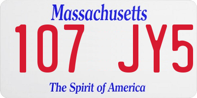 MA license plate 107JY5