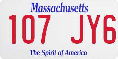 MA license plate 107JY6