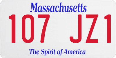 MA license plate 107JZ1