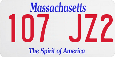 MA license plate 107JZ2