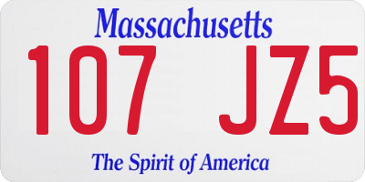 MA license plate 107JZ5