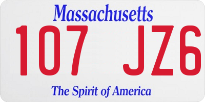 MA license plate 107JZ6
