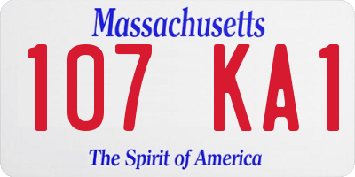 MA license plate 107KA1