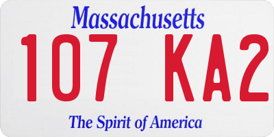 MA license plate 107KA2