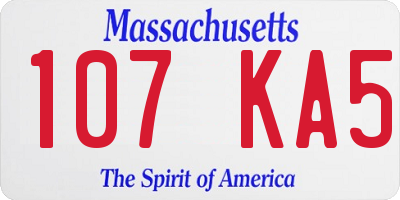 MA license plate 107KA5