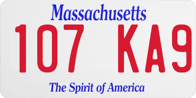 MA license plate 107KA9