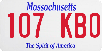 MA license plate 107KB0