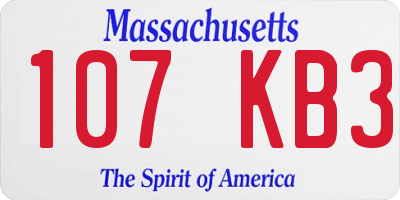 MA license plate 107KB3