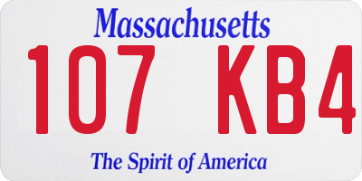 MA license plate 107KB4