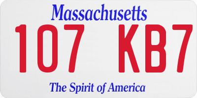 MA license plate 107KB7