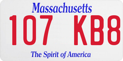 MA license plate 107KB8