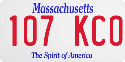 MA license plate 107KC0