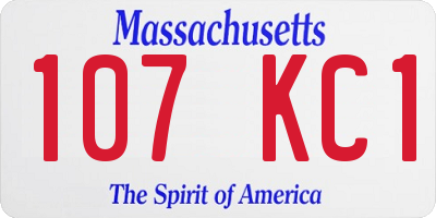 MA license plate 107KC1