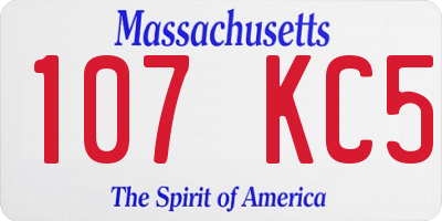 MA license plate 107KC5