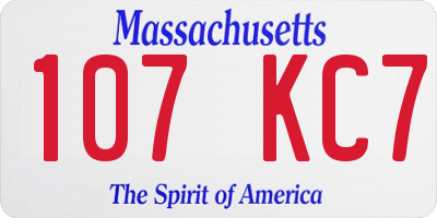 MA license plate 107KC7