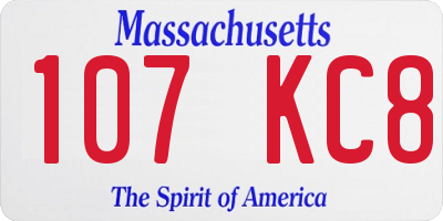 MA license plate 107KC8