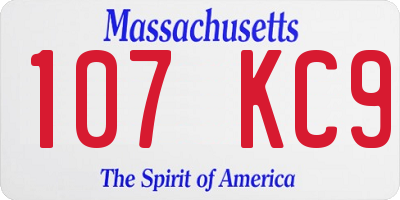 MA license plate 107KC9