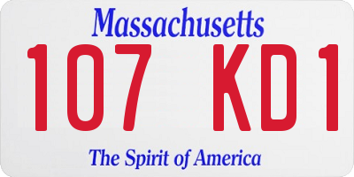 MA license plate 107KD1