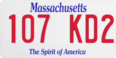 MA license plate 107KD2