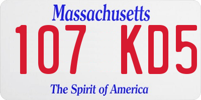 MA license plate 107KD5