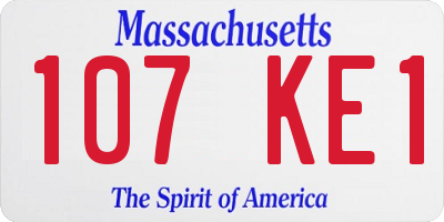 MA license plate 107KE1