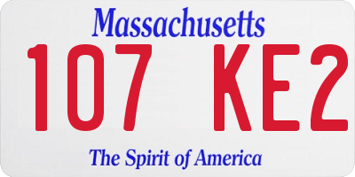 MA license plate 107KE2