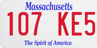 MA license plate 107KE5