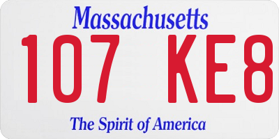 MA license plate 107KE8
