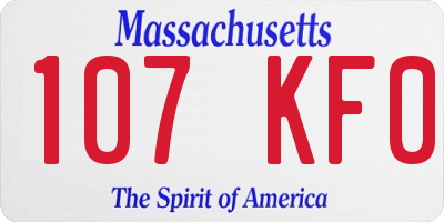MA license plate 107KF0