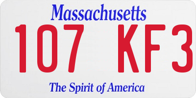 MA license plate 107KF3