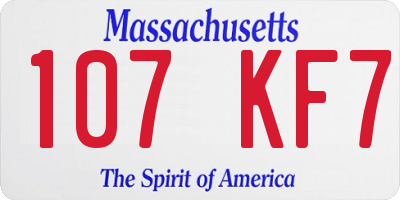 MA license plate 107KF7