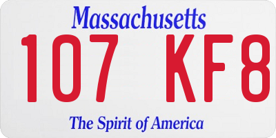 MA license plate 107KF8