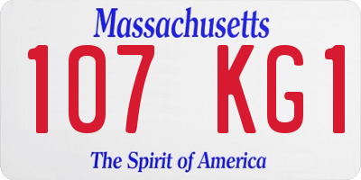 MA license plate 107KG1