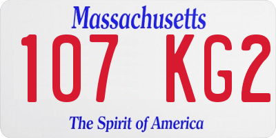 MA license plate 107KG2