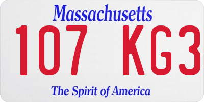 MA license plate 107KG3
