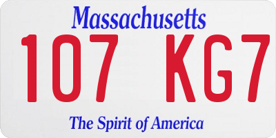 MA license plate 107KG7