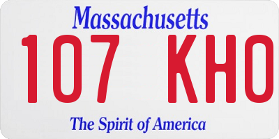 MA license plate 107KH0