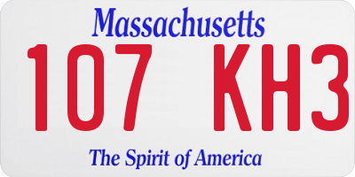 MA license plate 107KH3