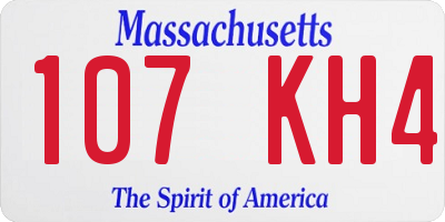 MA license plate 107KH4