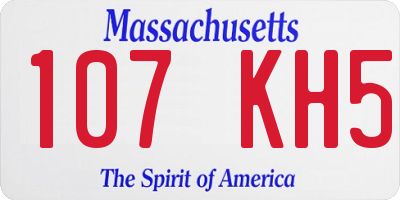 MA license plate 107KH5