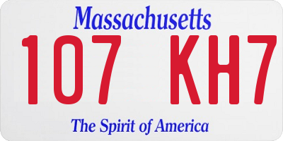 MA license plate 107KH7