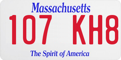 MA license plate 107KH8