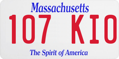 MA license plate 107KI0