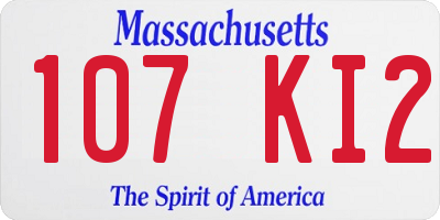 MA license plate 107KI2
