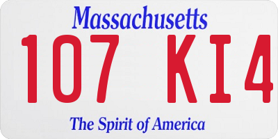 MA license plate 107KI4