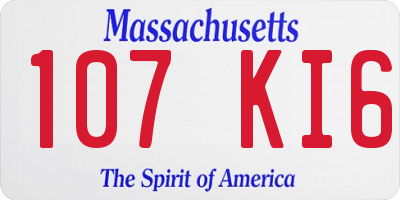 MA license plate 107KI6